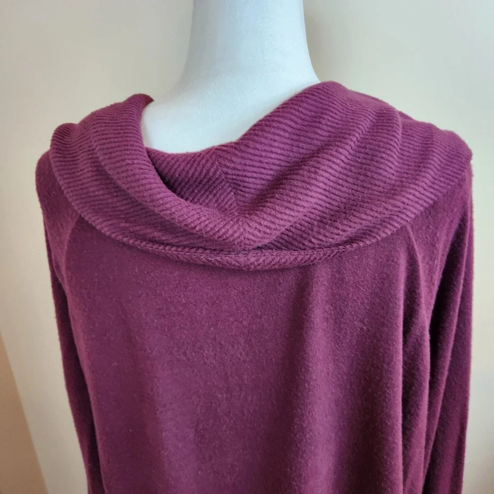 Rafaella Womens XLP‎ Petite  Cable Knit Sweater Burgundy Casual Soft Top NEW NWT